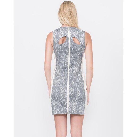 Calypso Paneled Dress Grey Combo Leather panels $248 NWT size 6 - Picture 2 of 10